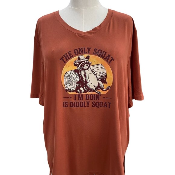 Funny Graphic Tee Raccoon Cowboy Shirt Country Western Humor Plus Size XL NWOT - Picture 5 of 8